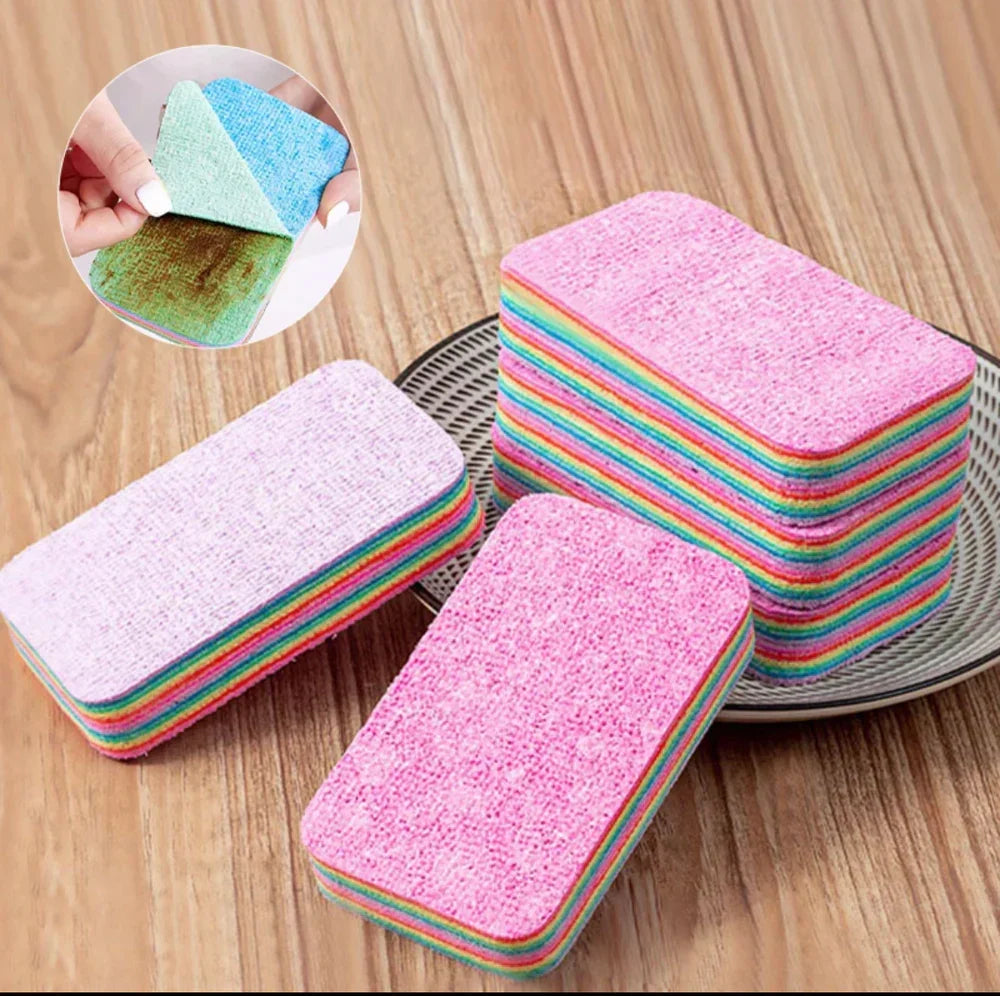 Rainbow Color Double Side Dishwashing Sponge - Each - Buy Online in Pakistan at Cosmia.pk