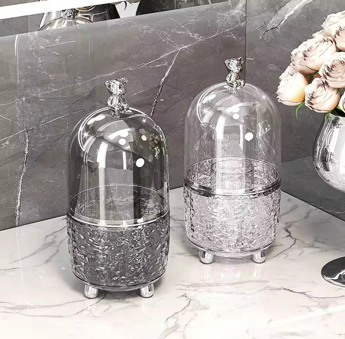 Luxury Silver Makeup Brush Storage Box With Cover - Buy Online in Pakistan at Cosmia.pk