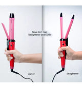 Nova 2 In 1 Professional Hair Curler & Hair Straightener - Buy Online in Pakistan at Cosmia.pk