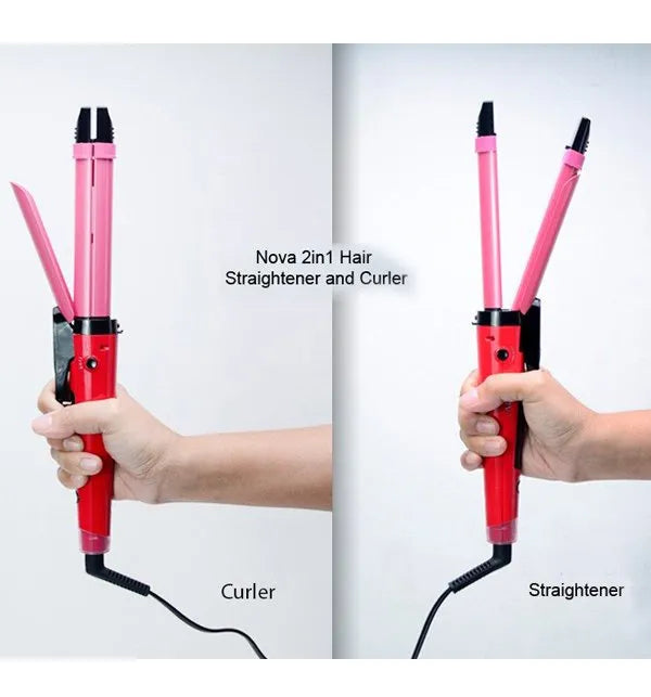 Nova 2 In 1 Professional Hair Curler & Hair Straightener - Buy Online in Pakistan at Cosmia.pk