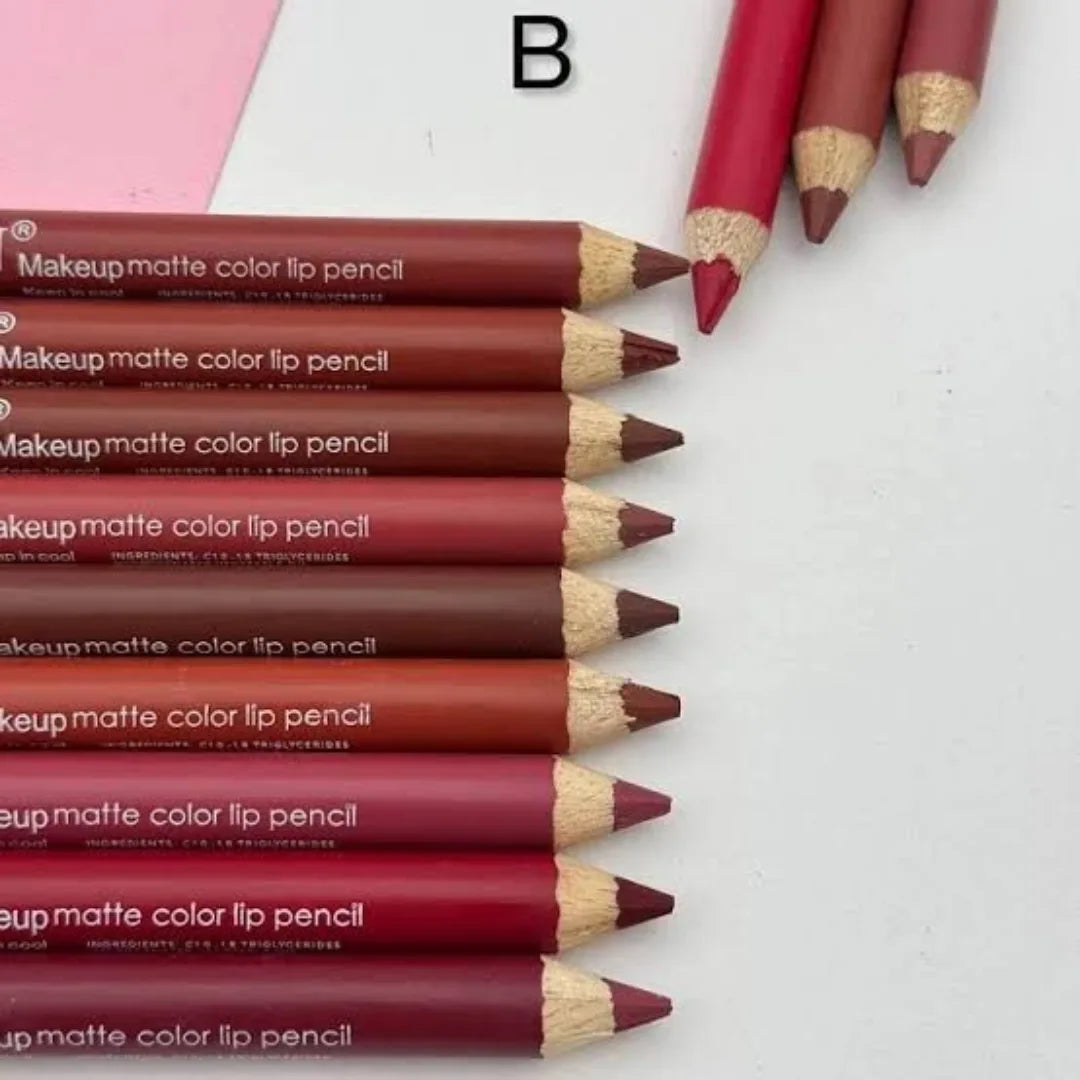 Lareen Makeup Matte Lip Pencil Pack of 12 - Buy Online in Pakistan at Cosmia.pk