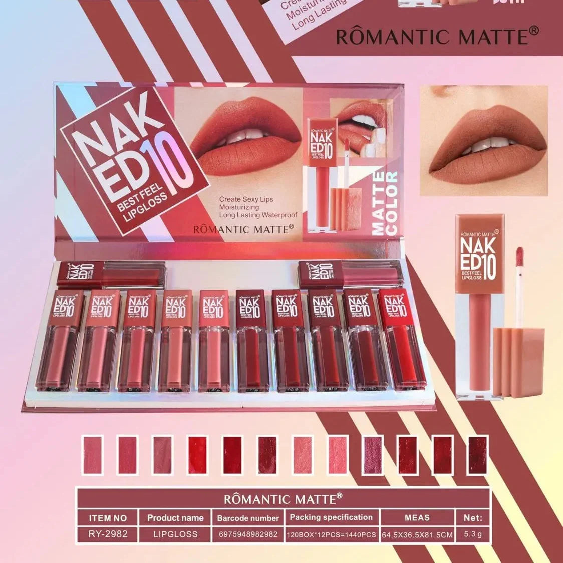 Romantic Matte Naked 10 Matte Color Lipgloss - Buy Online in Pakistan at Cosmia.pk