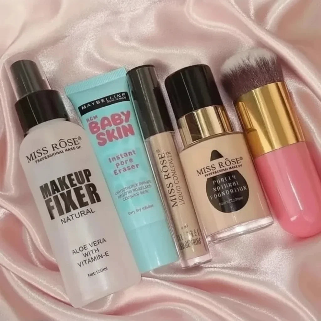 5 in 1 Makeup Deal – Fixer, Primer, Foundation, Brush & Concealer - Buy Online in Pakistan at Cosmia.pk