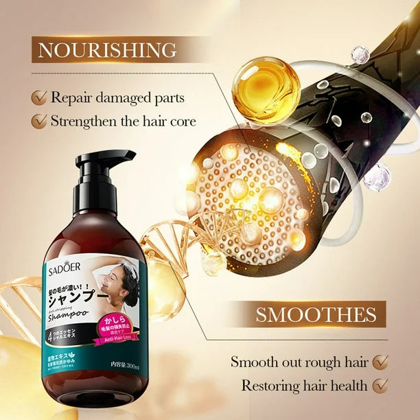SADOER Anti Hair Loss Shampoo Anti-dandruff Hair Growth Shampoo - 300ml - Buy Online in Pakistan at Cosmia.pk