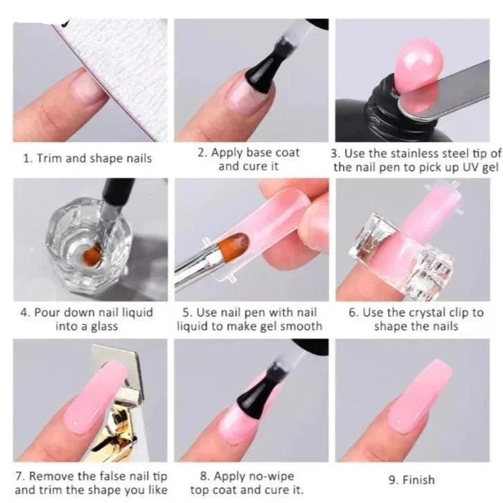 Nail Art UV Quick Extension Poly Gel Nail Kit - Buy Online in Pakistan at Cosmia.pk