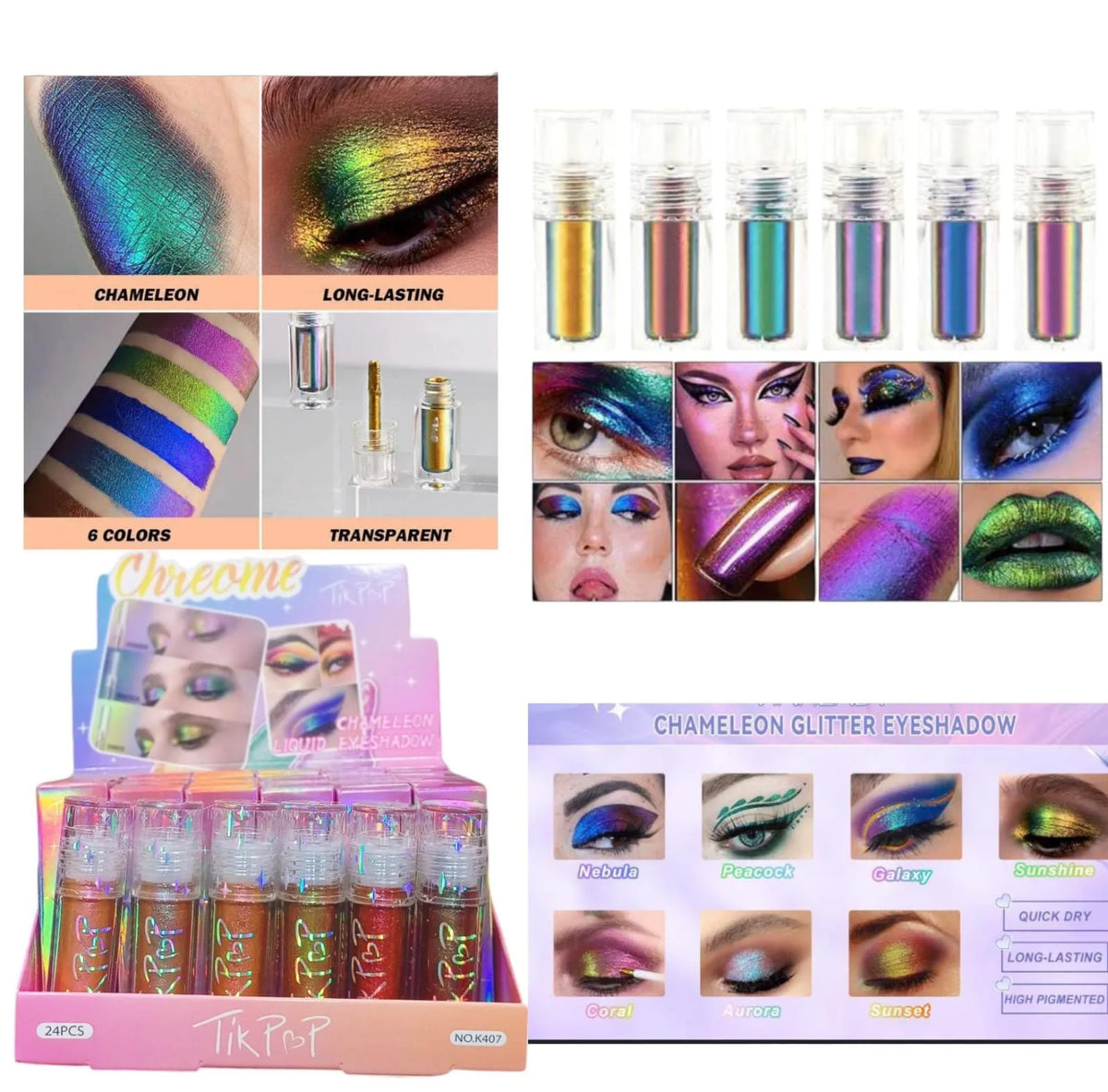 6 Pcs Tik PoP LIQUID EYESHADOW + Lipistick - Buy Online in Pakistan at Cosmia.pk