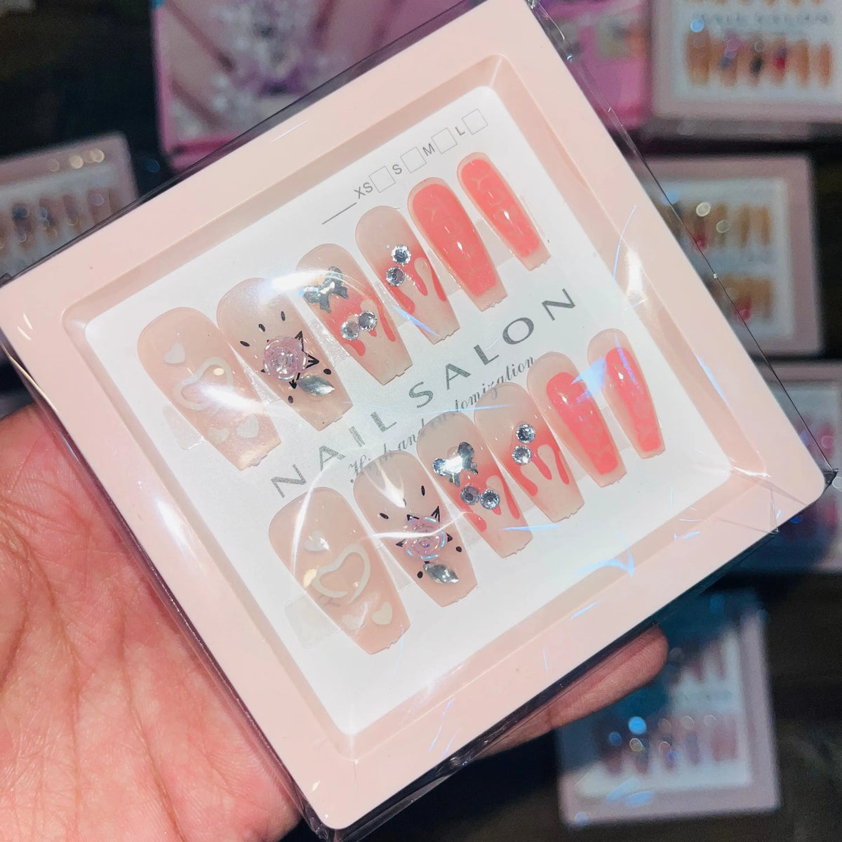 Salon Look Stylish Artifical Nails With Free Stickers(12 Pcs) - Buy Online in Pakistan at Cosmia.pk