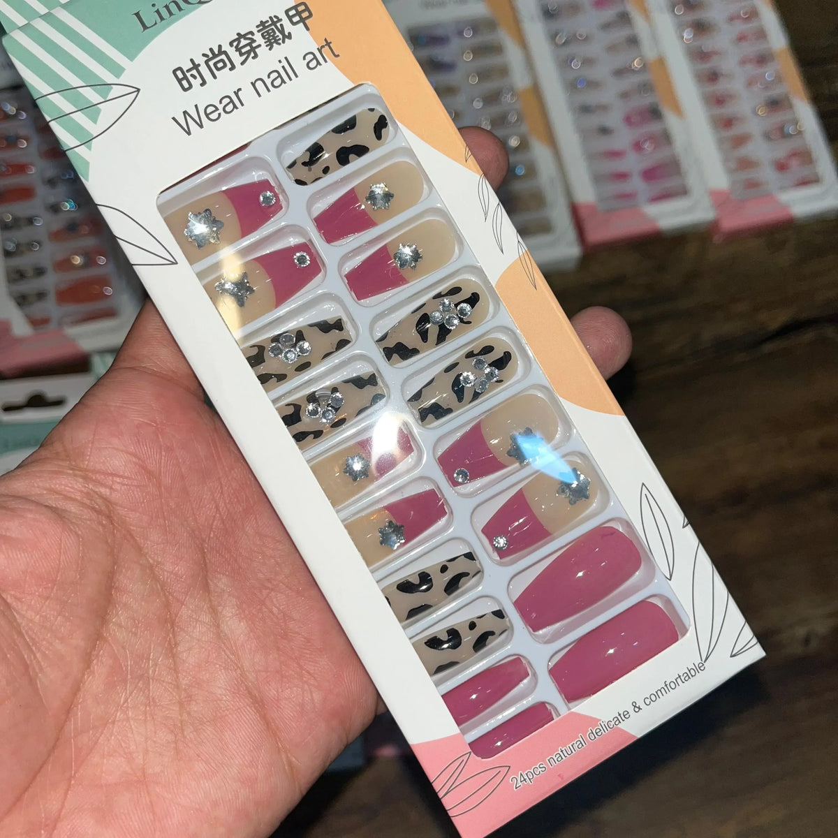Linqi Artifical Nails With Free Stickers (24Pcs) - Buy Online in Pakistan at Cosmia.pk
