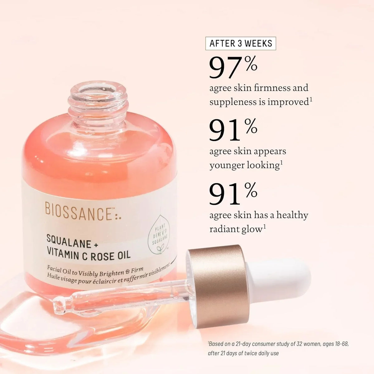 Biossance Squalane + Vitamin C Rose Oil 30ml Made in USA - Buy Online in Pakistan at Cosmia.pk