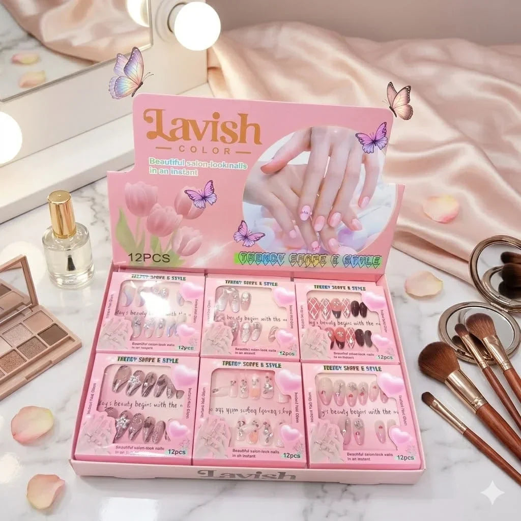 Lavish Color Trendy Shape Press-On Nails - Buy Online in Pakistan at Cosmia.pk
