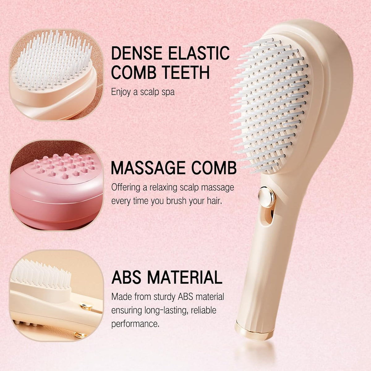 Self-Cleaning Anti-Static Massage Hair Brush - Buy Online in Pakistan at Cosmia.pk