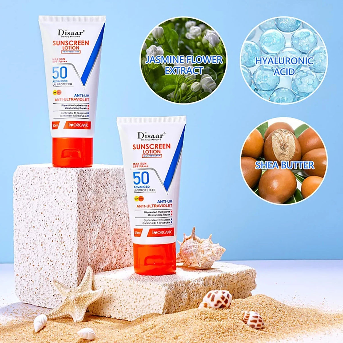 Disaar UVA/UVB SPF 50 Sunscreen Lotion - 50g - Buy Online in Pakistan at Cosmia.pk