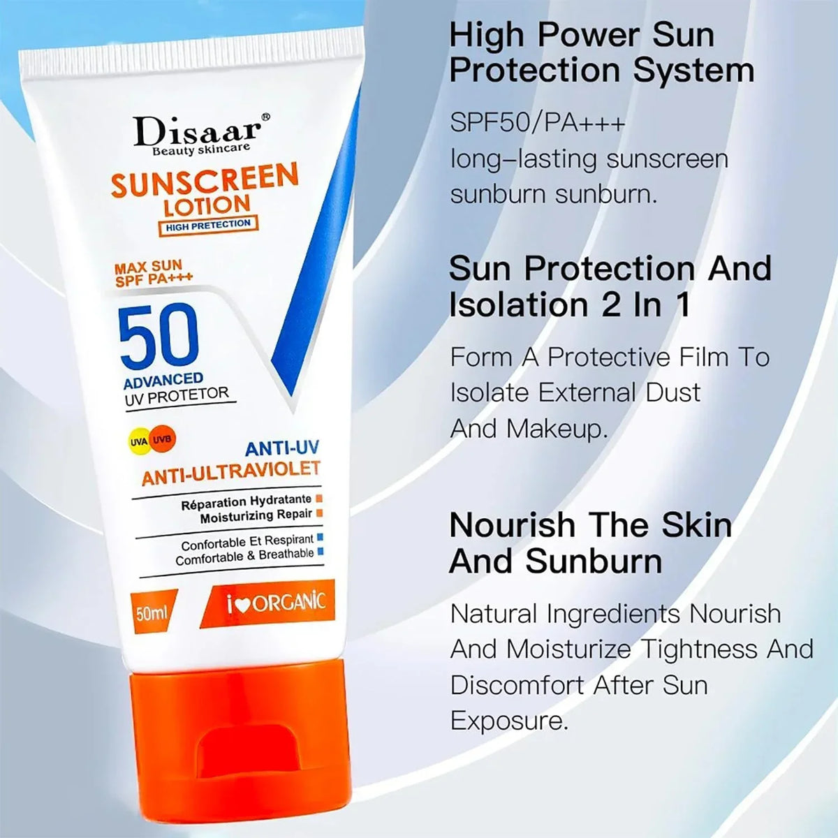 Disaar UVA/UVB SPF 50 Sunscreen Lotion - 50g - Buy Online in Pakistan at Cosmia.pk