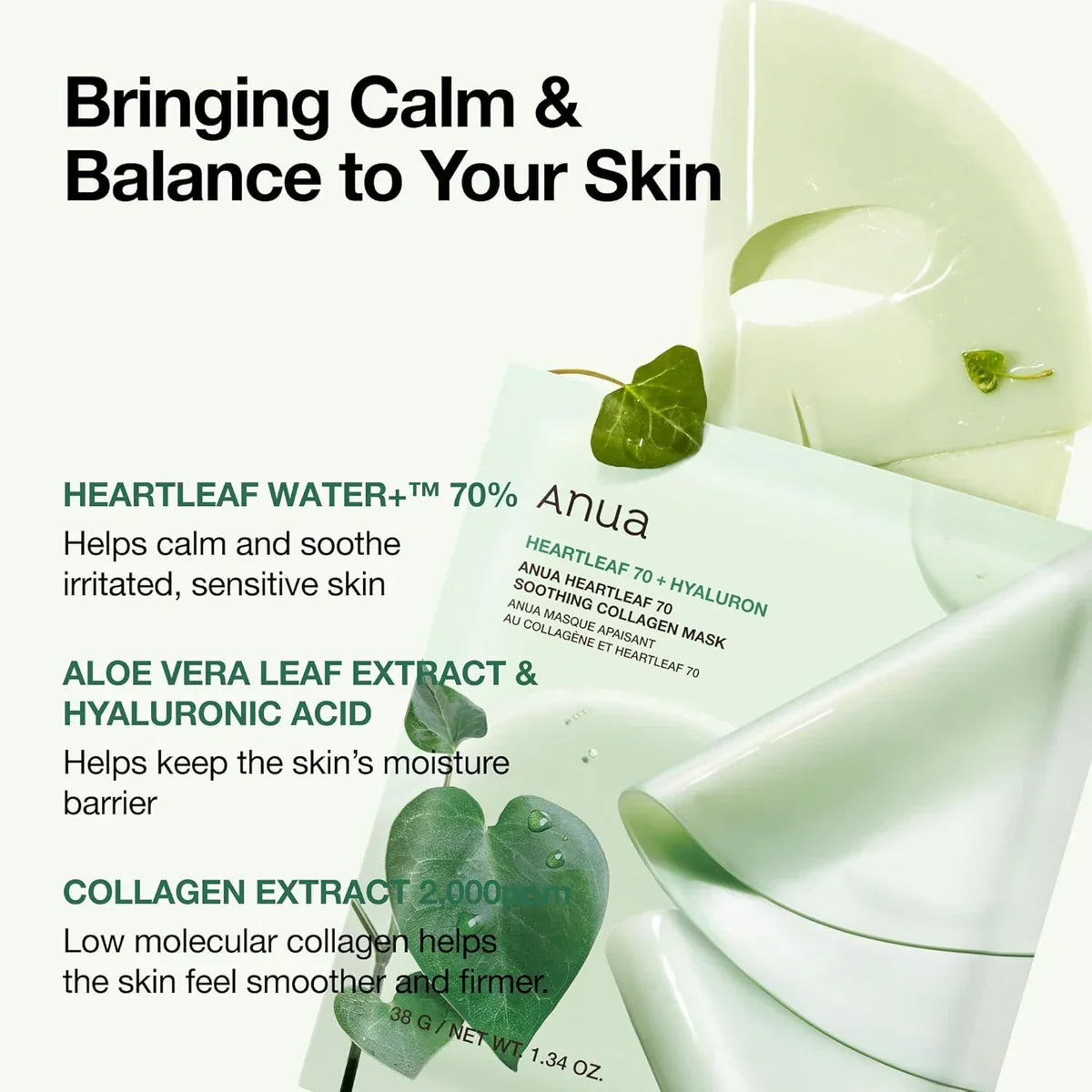 Anua Heartleaf 70 Soothing Collagen Sheet Mask 38g - Buy Online in Pakistan at Cosmia.pk