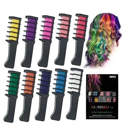 10 Pcs of Colorful Hair Dye Comb Set - Hair Chalks - Buy Online in Pakistan at Cosmia.pk