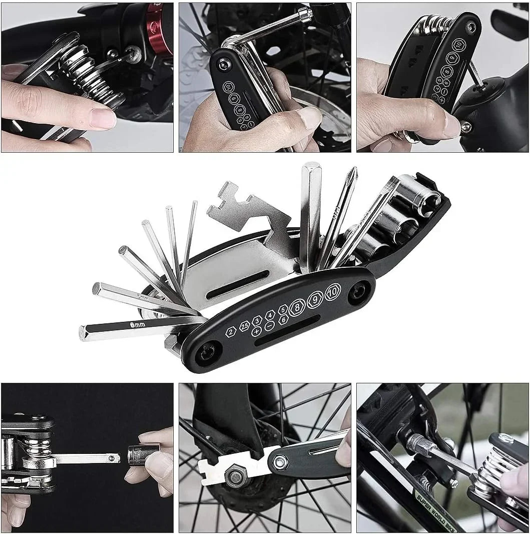 16 in 1 Bike Repair Tool Kit, Portable Multi Function Accessories Set - Buy Online in Pakistan at Cosmia.pk