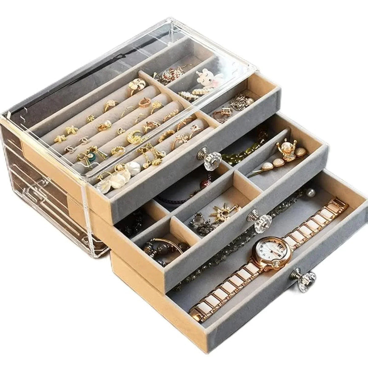Acrylic Jewelry Organizer With 3 Drawers - Buy Online in Pakistan at Cosmia.pk