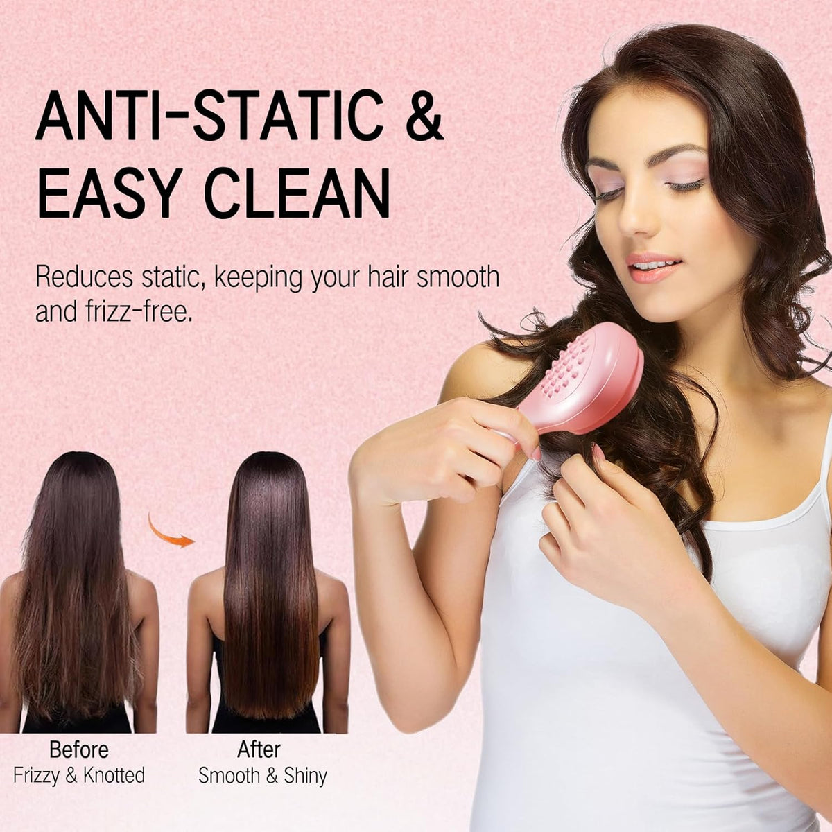 Self-Cleaning Anti-Static Massage Hair Brush - Buy Online in Pakistan at Cosmia.pk