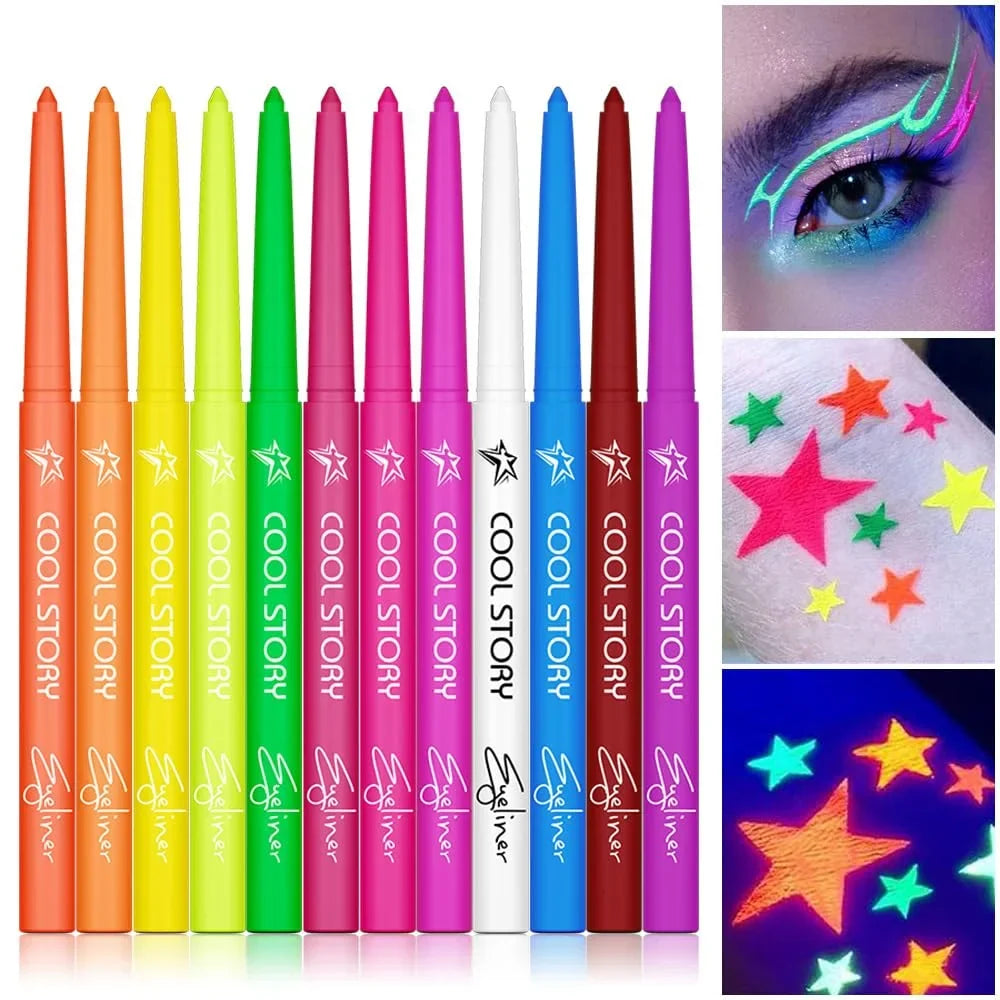 Cool Story Neon Eyeliner Pencils Set Waterproof Smudge-Proof (12 - Buy Online in Pakistan at Cosmia.pk