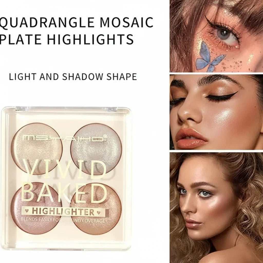 4 Colors Msyaho Highlighter Palette - Buy Online in Pakistan at Cosmia.pk