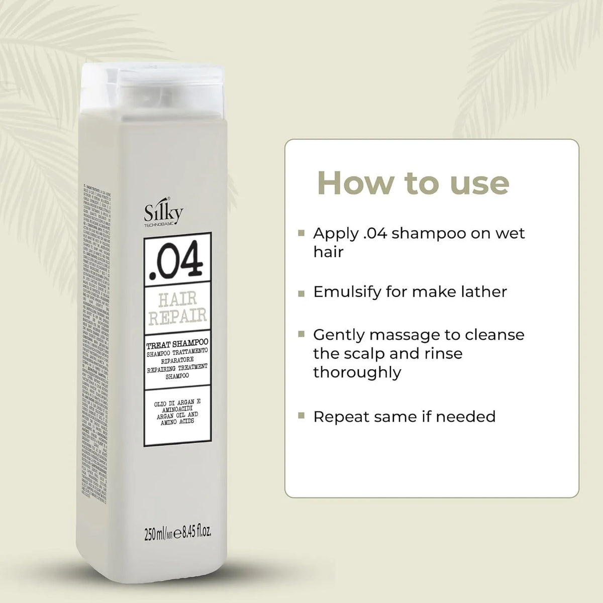 Silky Techno Basic .04 Hair Repair Treat Shampoo - 250ml - Buy Online in Pakistan at Cosmia.pk