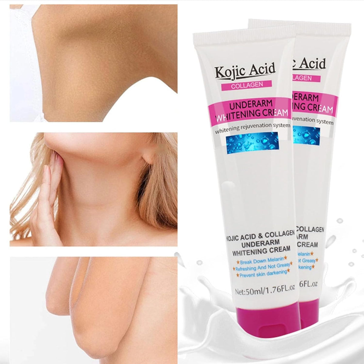 Guanjing Kojic Acid & Collagen Underarm Whitening Cream – 50ml - Buy Online in Pakistan at Cosmia.pk