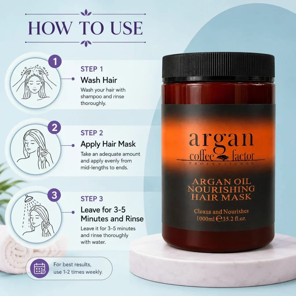Argan Coffee Factor Professional Nourishing Hair Mask - 1000ml - Buy Online in Pakistan at Cosmia.pk