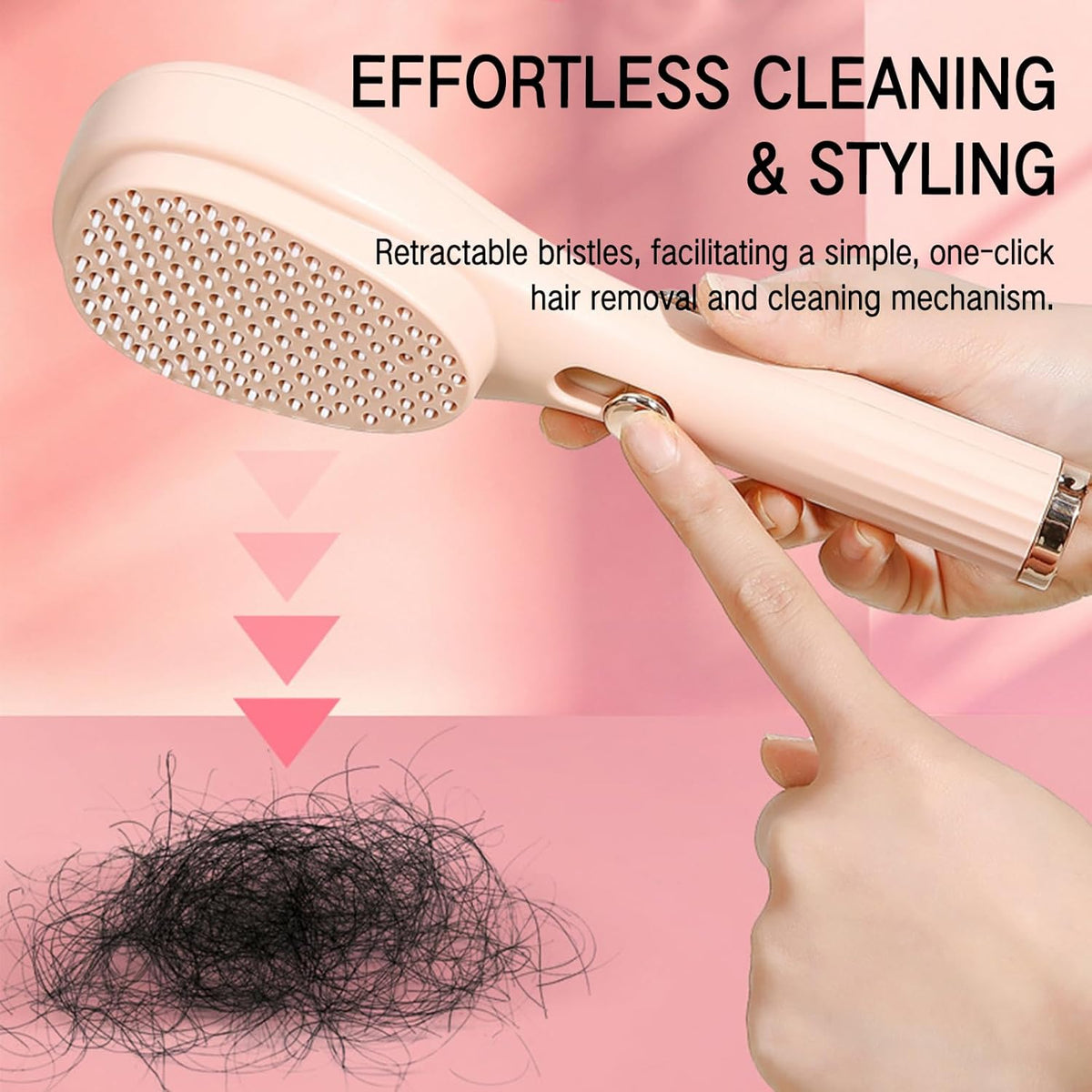 Self-Cleaning Anti-Static Massage Hair Brush - Buy Online in Pakistan at Cosmia.pk