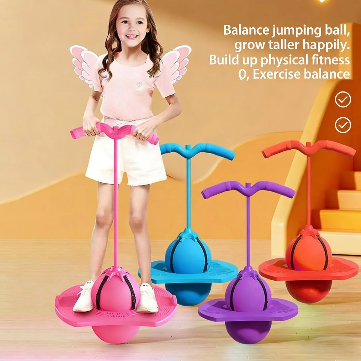 Balance Jumping Ball with Handle and Ball Pump - Buy Online in Pakistan at Cosmia.pk