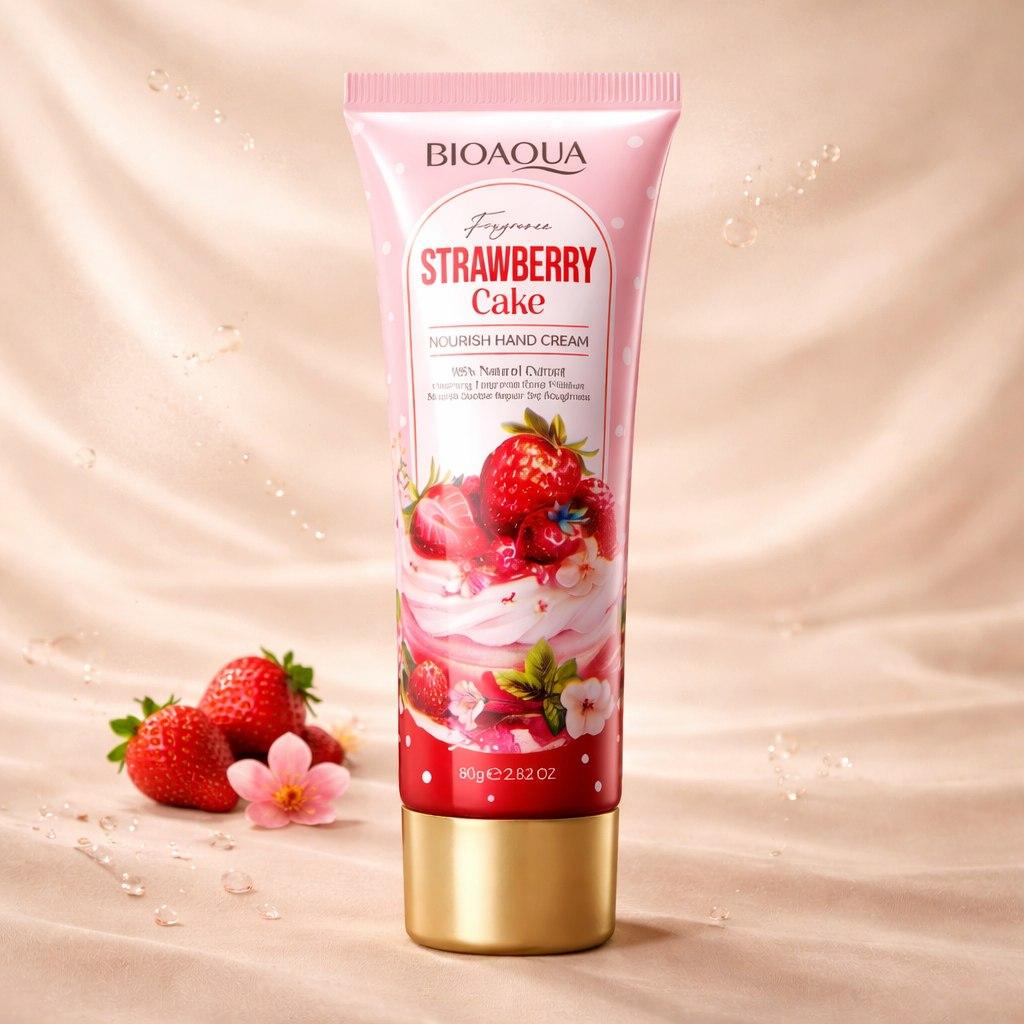 BIOAQUA Strawberry Cake nourish hand cream tube 80g