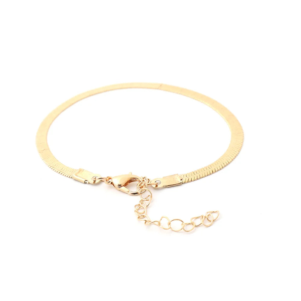 Trendy Flat Snake Chain Bracelets – Stainless Steel (Each) - Buy Online in Pakistan at Cosmia.pk