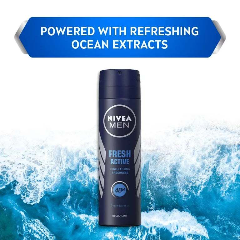 NIVEA Fresh Active Ocean Extracts Men Body Spray - 150ml - Buy Online in Pakistan at Cosmia.pk
