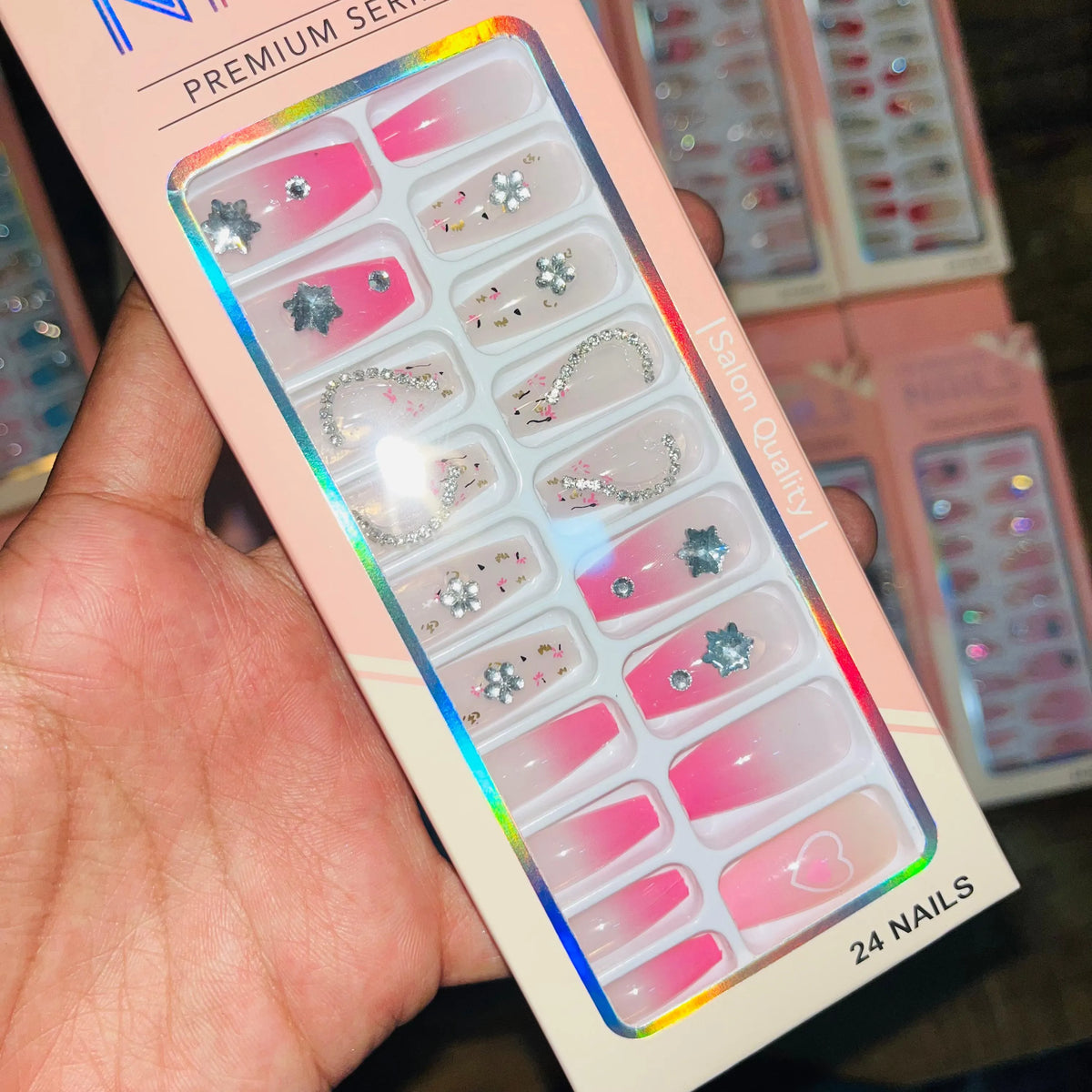 Professional Premium Series Artifical Nails With Free Stickers (24Pcs) - Buy Online in Pakistan at Cosmia.pk