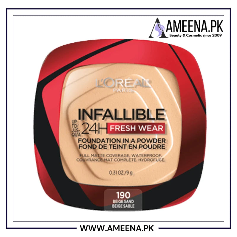 L'Oreal Paris Makeup Infallible Fresh Wear Foundation in a Powder - Buy Online in Pakistan at Cosmia.pk