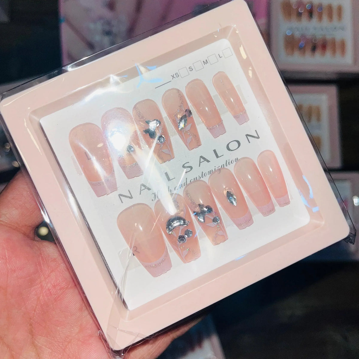 Salon Look Stylish Artifical Nails With Free Stickers(12 Pcs) - Buy Online in Pakistan at Cosmia.pk