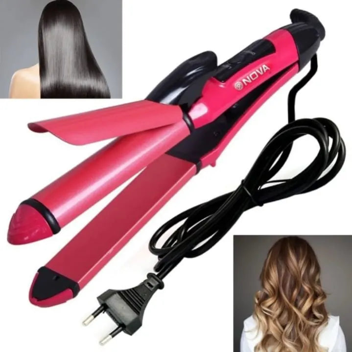 Nova 2 In 1 Professional Hair Curler & Hair Straightener - Buy Online in Pakistan at Cosmia.pk