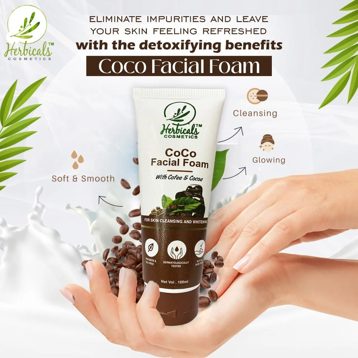 Herbicals Cosmetics Coco Faical Foam - 100ml - Buy Online in Pakistan at Cosmia.pk
