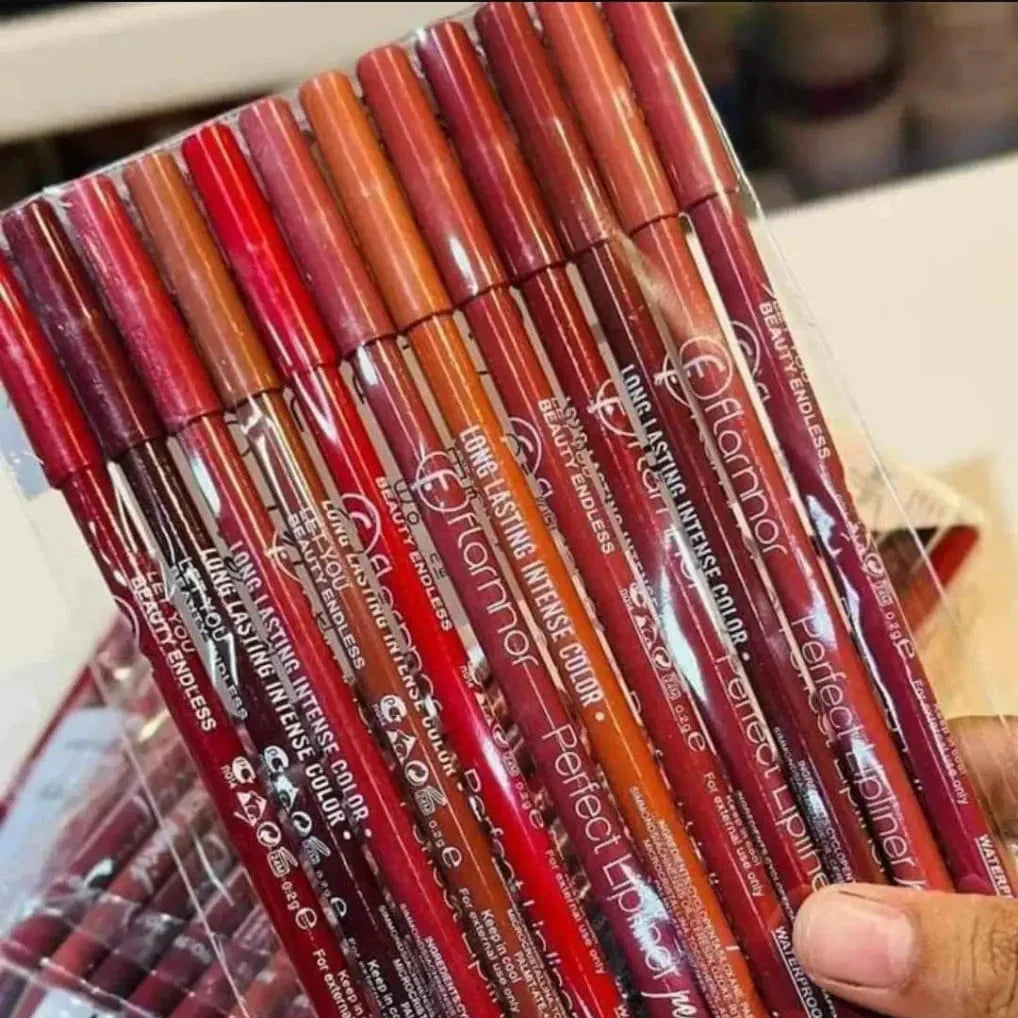 Flarmor Perfect Lip Liner Pencil 12Pcs - Buy Online in Pakistan at Cosmia.pk