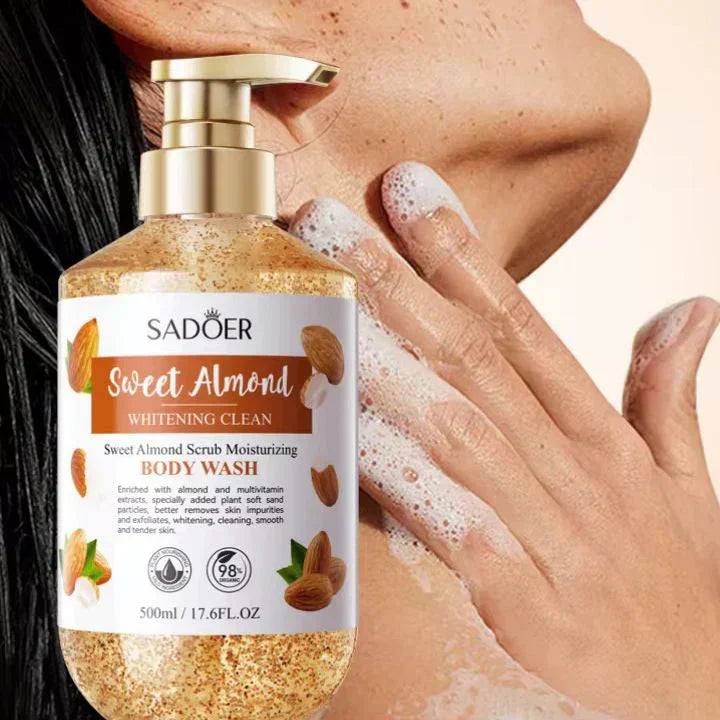Sadoer Sweet Almond Scrub Moisturising Body Wash – 500ml - Buy Online in Pakistan at Cosmia.pk