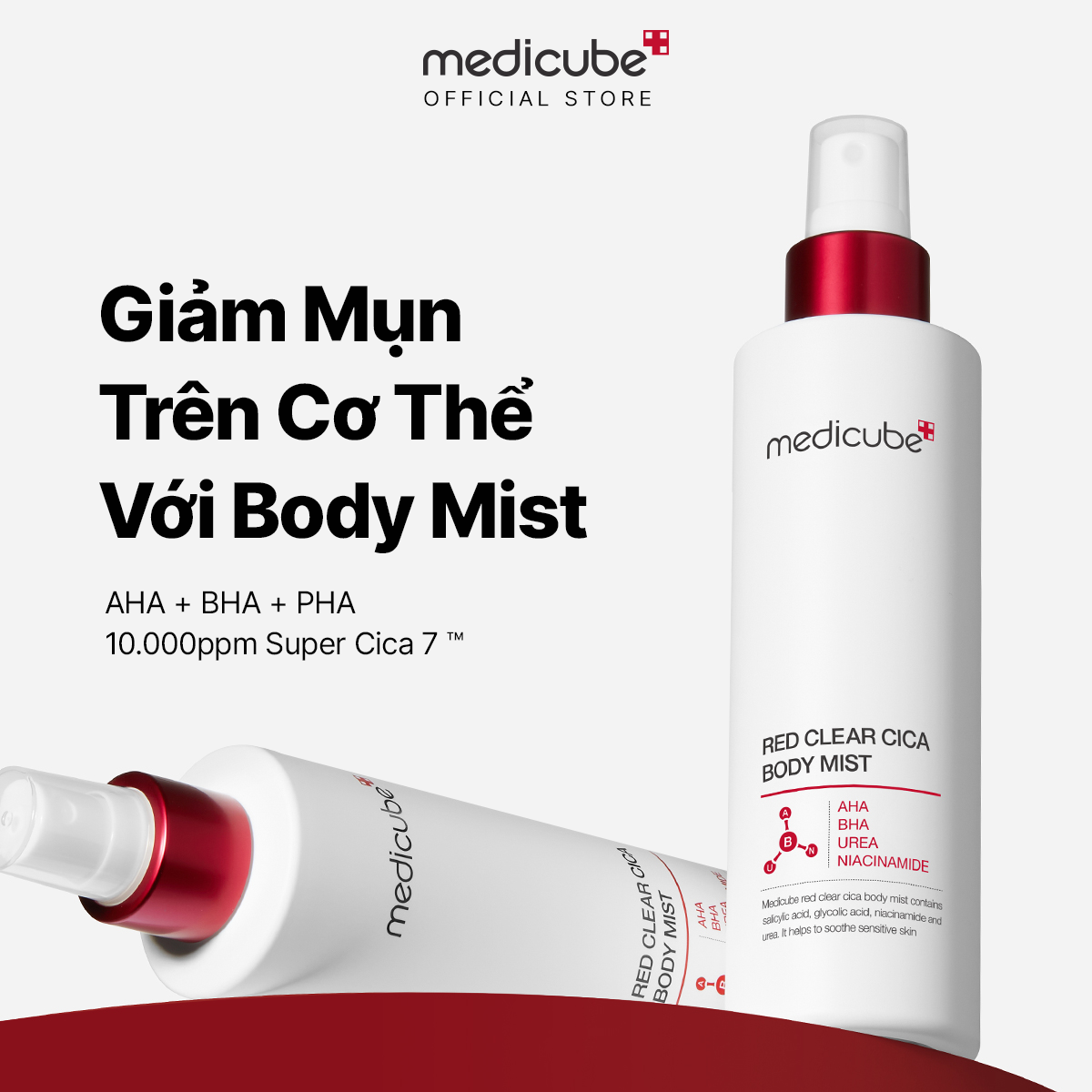 Medicube Red Clear Cica Body Mist Acne-Reducing Body Spray- 200ml - Buy Online in Pakistan at Cosmia.pk