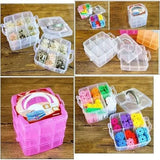 Plastic 3 Layer 18 Grid Jewelry/Makeup/Cosmetic Storage Box - Buy Online in Pakistan at Cosmia.pk