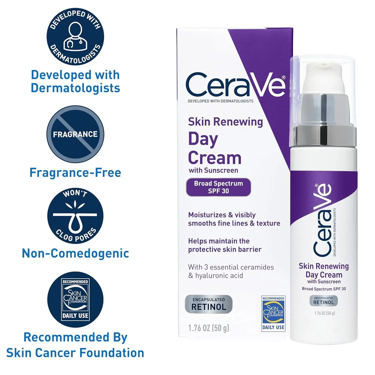 Original CeraVe Skin Renewing Day Cream SPF 30 50g - Buy Online in Pakistan at Cosmia.pk