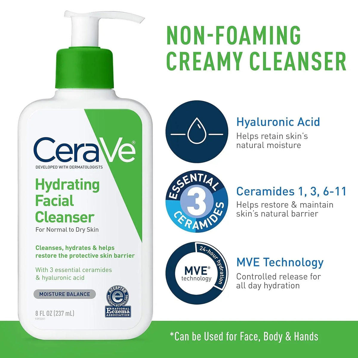 CeraVe Hydrating Facial Cleanser – 355ml - Buy Online in Pakistan at Cosmia.pk