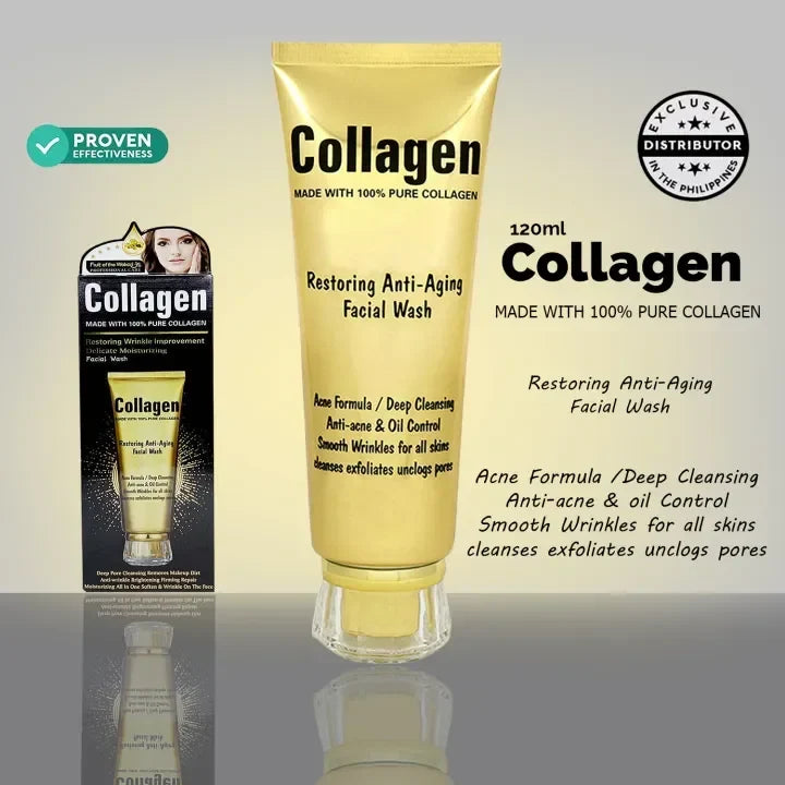 Wokali Collagen Anti‑Aging & Anti‑Acne Facial Wash - 120ml - Buy Online in Pakistan at Cosmia.pk