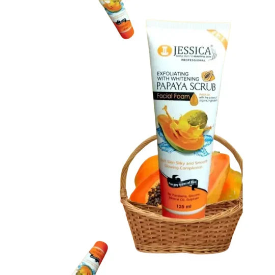 Jessica Exfoliating with Whitening Papaya Scrub Facial Foam – 125ml - Buy Online in Pakistan at Cosmia.pk