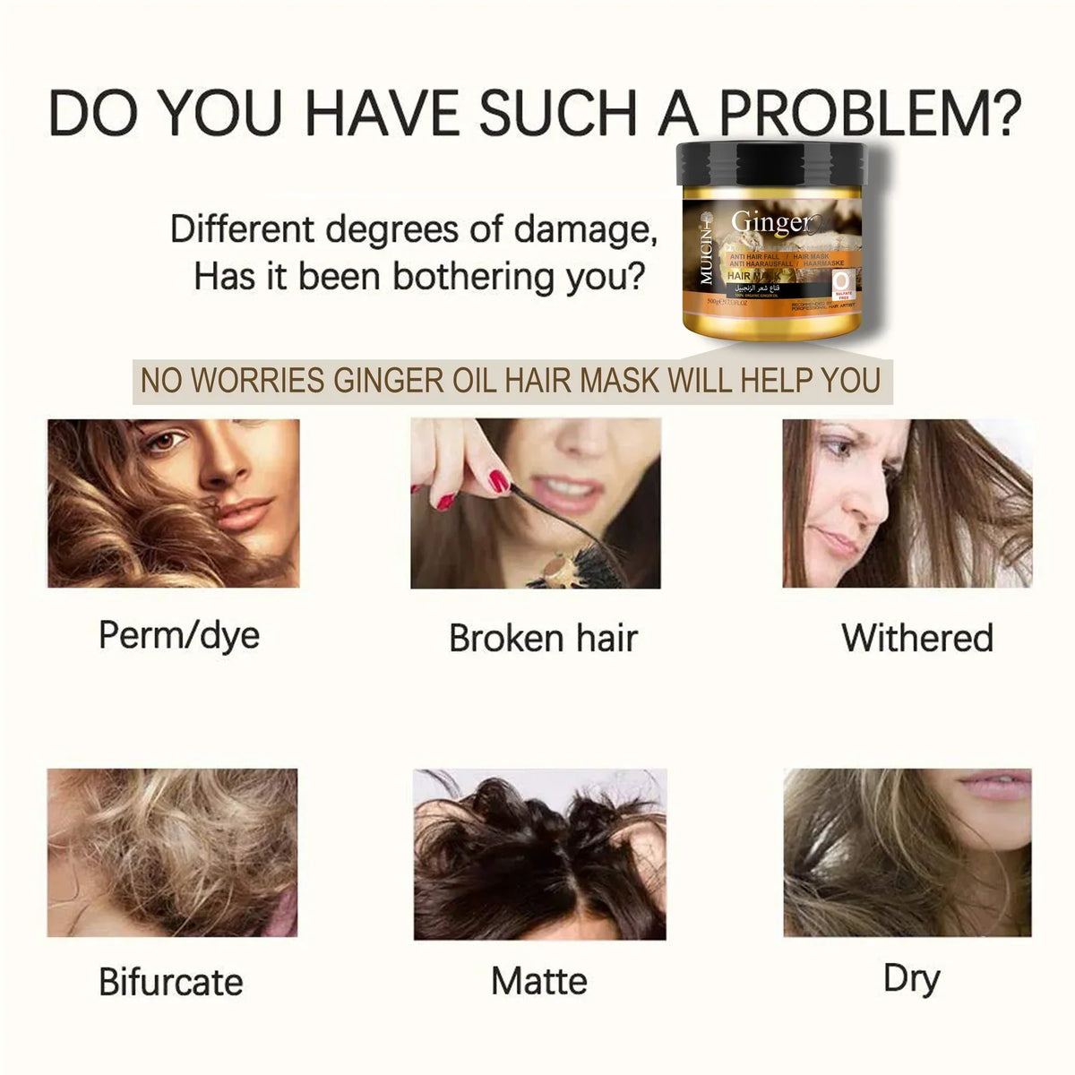 MUICIN Ginger Hair Mask - 500g - Buy Online in Pakistan at Cosmia.pk