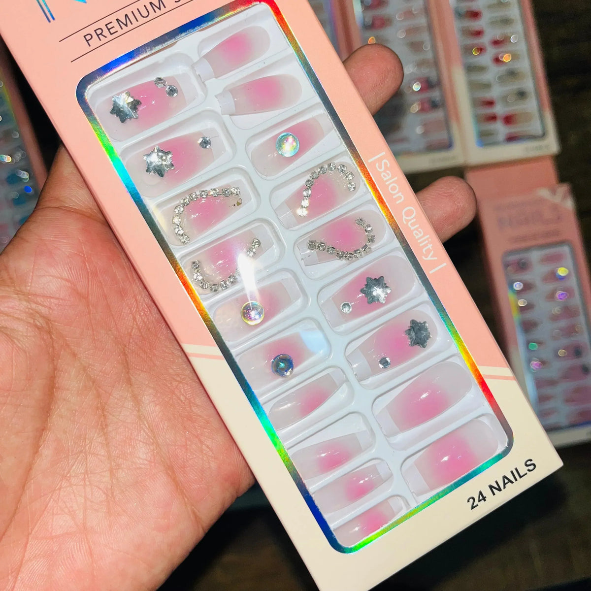 Professional Premium Series Artifical Nails With Free Stickers (24Pcs) - Buy Online in Pakistan at Cosmia.pk
