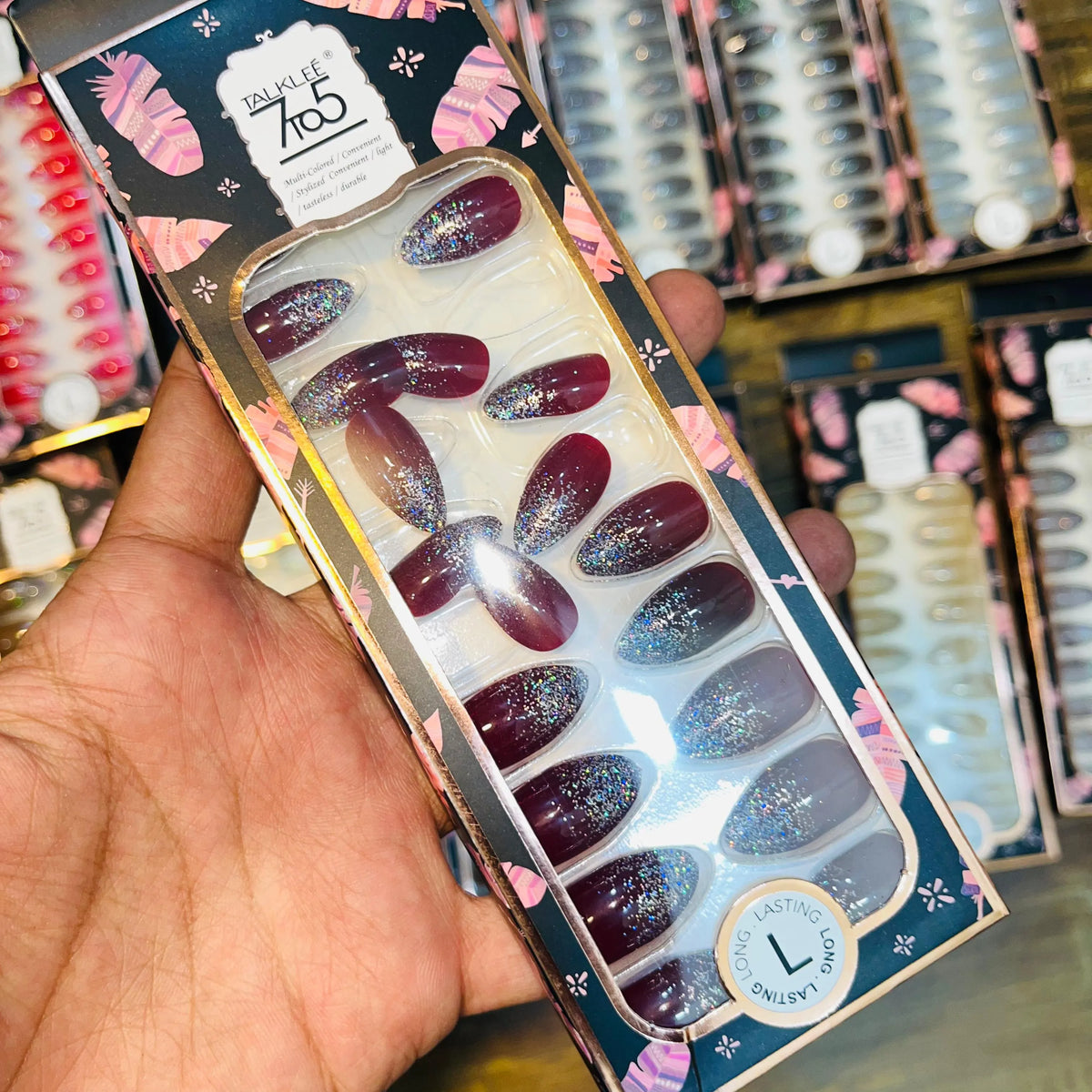7To5 Talklee Shiny Artifical Nails With Free Stickers - Buy Online in Pakistan at Cosmia.pk