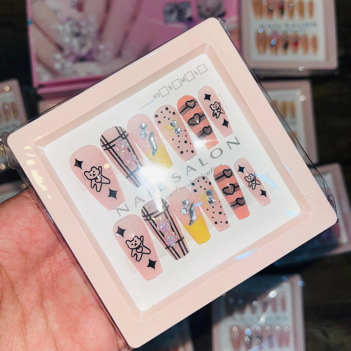Salon Look Stylish Artifical Nails With Free Stickers(12 Pcs) - Buy Online in Pakistan at Cosmia.pk