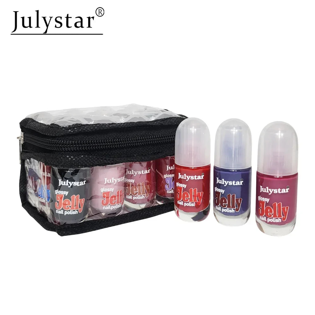 Julystar Glossy Jelly Peel off Nail Polish (Pack of 12Pcs) - Buy Online in Pakistan at Cosmia.pk